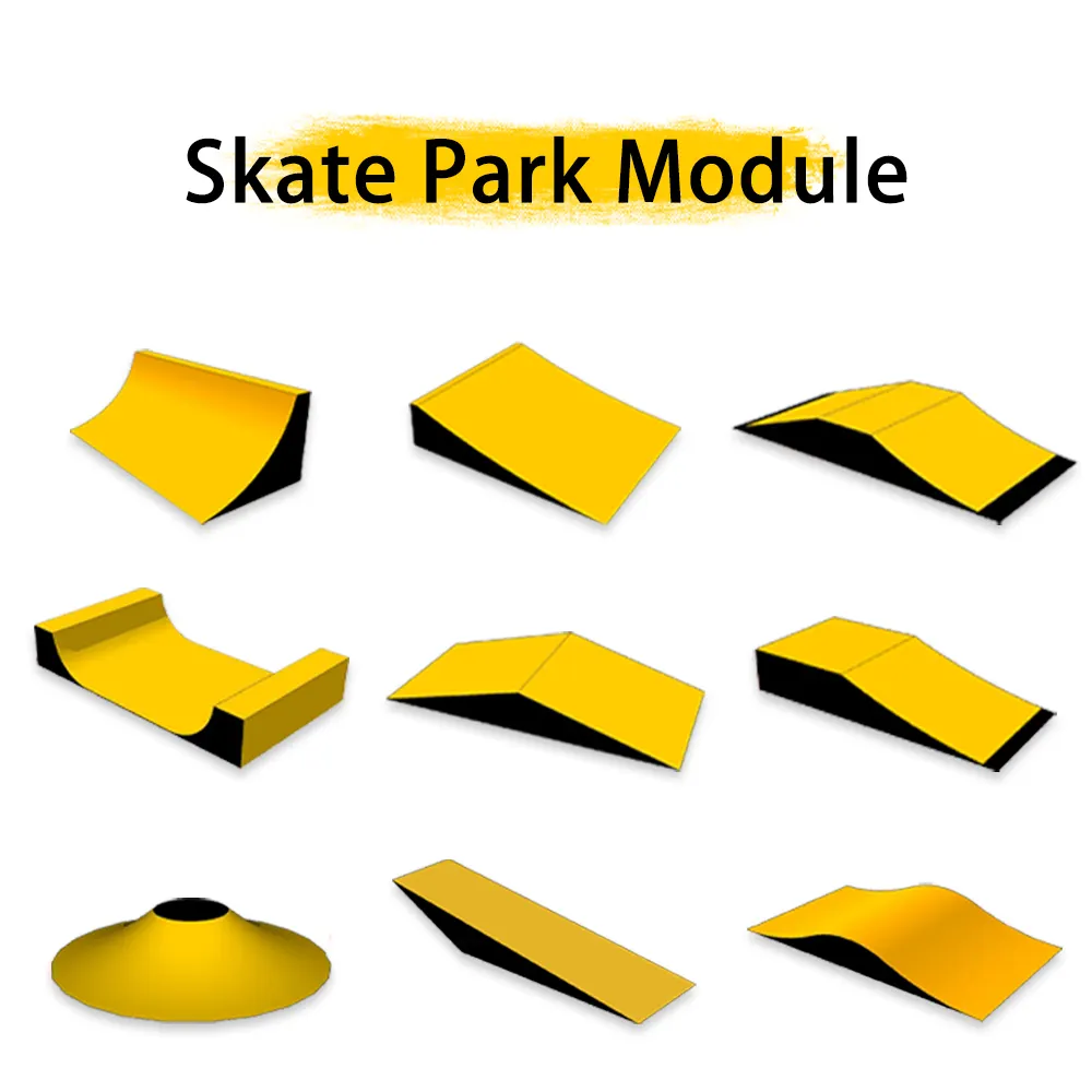Skateboard Ramp Half Pipe Plastic Hout Oppervlak Halfpijp Outdoor Skateboard Park Skate Oppervlak Ramp Slijp Mini Indoor