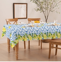 Nappe en tissu citron lavable imperméable à l'eau Rectangle couverture de table pour printemps été pour pique-nique dîner maison fête cuisine décor