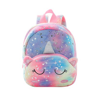 Sac à dos décontracté sac à dos en peluche mignon licorne fille licorne sac dessin animé en peluche cartable anti-stress jouet Double-sac à bandoulière