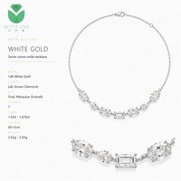 Collier en diamant de laboratoire Better Star pour femme, forme mixte ovale, certifié IGI, cadeau d'anniversaire de luxe, or blanc 14 carats