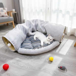 Cama Túnel Dobrável para Gatos com Abrigo Aconchegante, Tubo de Brincar, Ninho para Animais de Estimação para Todas as Estações, Brinquedo para Gatinhos e Cães Pequenos - Product Image 2
