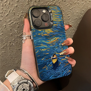 เคสโทรศัพท์ลายภาพวาดสีน้ำมันยอดนิยมลายภูเขาหิมะ Gogh Art สำหรับ <span class=keywords><strong>iPhone</strong></span> 16/15/14/13/12/<span class=keywords><strong>11</strong></span> <span class=keywords><strong>Pro</strong></span> <span class=keywords><strong>max</strong></span>/plus/xs/xr - Product Image 1