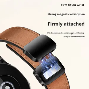 Bracelet en cuir de silicone respirant à boucle magnétique de luxe Bracelets de montre intelligents universels pour Huawei pour Samsung Tailles de montres - Product Image 3