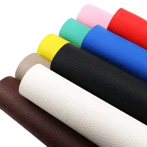 30*140cm Colored Lychee Textured Soft Solid Color Vegan Faux Leather Roll Fabric Synthetic Leather For Sewing 24702