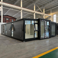 Maison conteneur de luxe préfabriquée pliable et extensible de 20 pieds ou 40 pieds, 3 ou 4 chambres, pour hôtel, bar, café, jardin