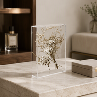 Cadre de présentation en acrylique transparent pour fleurs séchées - Boîte d'art botanique pressée pour la décoration de maisons de luxe et de boutiques