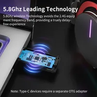 Casque de jeu sans fil AOLION 5.8G pour PS5 PC, réduction de bruit ANC, étanche IPX6, faible latence, micro, noir, accessoires pour casque