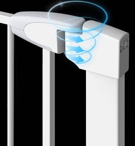 Barrière de sécurité <span class=keywords><strong>Amazoo</strong></span> en métal robuste, extra large, à fermeture automatique, pour portes, escaliers, bébés, enfants et animaux domestiques, blanche, écologique et tendance - Product Image 5