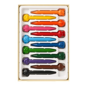 Crayones Lavables Artísticos de 12 Colores con Diseño de Animales de Dibujos Animados, Juego de Suministros de Aprendizaje de Cera a Base de Aceite para Niños, Empaque en Caja de Color - Product Image 1