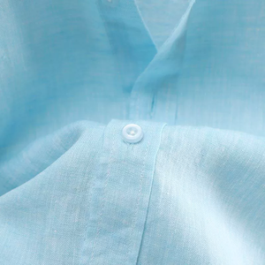 Camicie da <span class=keywords><strong>uomo</strong></span> in <span class=keywords><strong>lino</strong></span> stampato doppiopetto personalizzate, <span class=keywords><strong>100</strong></span>% <span class=keywords><strong>lino</strong></span> di alta qualità, stile vintage, ad asciugatura rapida, casual, con logo personalizzato - Product Image 5