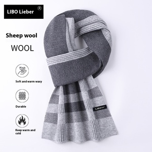 Daifa cao cấp mùa Đông Len Khăn người đàn ông kinh doanh kẻ sọc mới dệt kim tất cả các trận đấu ấm dày khăn quà tặng - Product Image 2