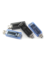 Medidor de Voltaje y Corriente USB KWS, Voltímetro y Amperímetro Digital USB, Transparente, Azul Claro, Gris
