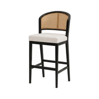 Tabouret de bar et chaise de comptoir en bois massif, chaise de bar style club-house américain pour hôtel et restaurant, hauteur personnalisable