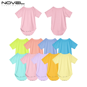 Mode Blancs Couleurs Polyester Coton Sensation Sublimation Personnalisée À Manches Courtes Bébé Body Peau Tactile 0-24 <span class=keywords><strong>Mois</strong></span> Body Suit - Product Image 1