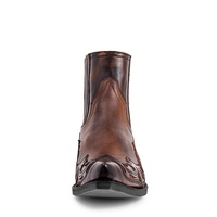 Nouvelles bottes western unisexe à talon haut et bout pointu, brossées, brodées, style vintage, mi-mollet, pour l'hiver et l'été, tailles 35-48
