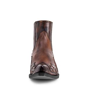 Nouvelles Bottes Western à Talon Haut et Bout Pointu Fini Brossé Unisexe Grandes Tailles 35-48 Bottines Vintage Brodés Mi-Mollet Chaussures de Ville - Product Image 5