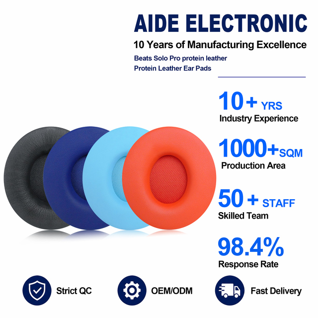 Premium Protein Leather Ear Cushions for BEATS Solo Pro Wireless - Comfort Replacement Noise Cancelling Pads