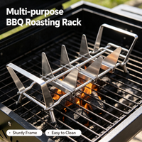 Grille de cuisson en acier inoxydable pour poisson, support de rôtissage pour barbecue extérieur, accessoires de barbecue polyvalents