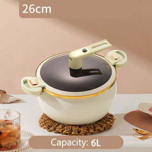 6L Cuisine Soupe Pot Casserole Casserole Verre Couvercle Os Soupe Gaz Multi Fonction Émail Micro Pression Pot Cuisinière - Product Image 5