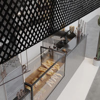 Étagères de présentation pour boulangerie en bois laqué LED, couleur et taille personnalisables, comptoir pour bâtonnets de pain, présentoir de boulangerie personnalisé en usine