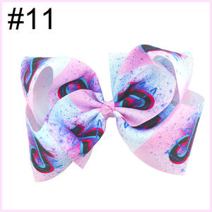 P107065 Custom 8 "Lazos grandes Tiktok para el cabello con clips para niños Cinta de grogrén hecha a mano Hairbow Baby Hair Bow Accesorios - Product Image 2