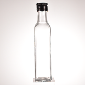 Hot clear Decorativo Marasca Botellas de vidrio Vacío Mejor lujo cuadrado <span class=keywords><strong>Palma</strong></span> Ricino Aguacate Botella 250ml de aceite para la venta - Product Image 4