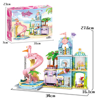 Woma Toys parc aquatique château de bord de mer blocs de construction ensemble de jouets pour plage été jeu d'eau ensemble (11315)