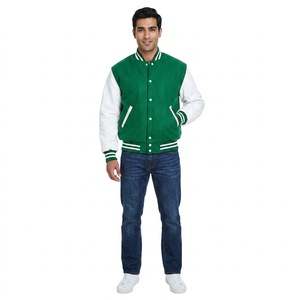 Custom <b>Men's</b> Varsity <b>Jacket</b> College University Style <b>Baseball</b> Bomber Fashion Outerwear Winter Season Coated Processed Stand - Product Image 1