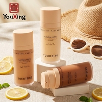 Emballage de pompe à lotion en forme de cylindre en matériau PS double couche haut de gamme, impression à l'écran, 40 ml, sérum pour le soin de la peau, nettoyant visage