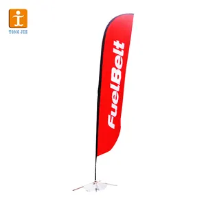 Flying Banner Custom Outdoor Advertising Polyester Display Beach Flag With Fiberglass Aluminum Pole