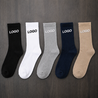 Chaussettes de sport blanches pour hommes, chaussettes de sport personnalisées, chaussettes grises unisexes, chaussettes de sport en coton de haute qualité, chaussettes d'entraînement rembourrées