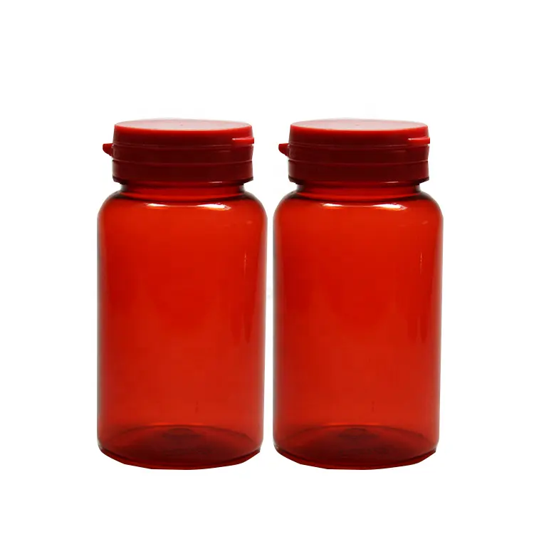 225CC Rouge Pet Récipient De Médecine En Plastique Bouteille de Pilule Pharmaceutique Capsule Bouteille