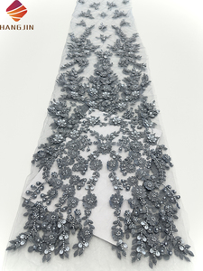 Cao cấp hoa thêu lưới vải đính cườm thêu ren vải pháp <span class=keywords><strong>Net</strong></span> ren với sequin sang trọng vải ren cô dâu - Product Image 5