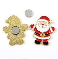 Vente en gros usine : Porte-épingles magnétique en alliage de zinc émaillé, design personnalisé avec logo, pour accessoires de couture, thème Noël Père Noël, style antique et moderne