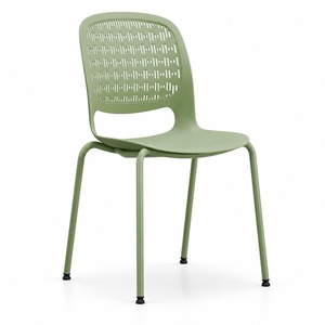 GDRS 319B <b>Green</b> Plastic Dining <b>Chair</b> with Steel Frame Stackable Lightweight Modern Cafe Restaurant Furniture USA Delivery - Product Image 1