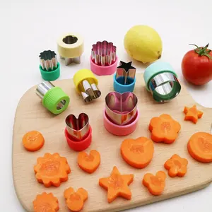 Aço inoxidável Borboleta Flor Forma Legumes Frutas Cortador Embossing Mold Baby Food Suplemento Ferramentas Cookie Mold