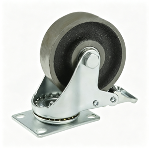 Kit professionnel de roulettes industrielles amortissantes à ressort pour le transport d'équipements, avec plaque de montage antivibratoire - Product Image 1