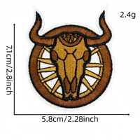 Aplikasi Kain Gaya Koboi Barat Kartun, Denim, Sepatu Bot, Gitar, Kaktus, Tengkorak, Patch Dekoratif untuk Topi, Pakaian, dan Tas
