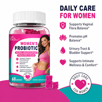 Gummies Probiotiques pour Femmes, Fournisseur d'Usine OEM/ODM, Favorisent la Flore Vaginale et l'Équilibre du pH, Saveur Naturelle de Baies (60 Unités)