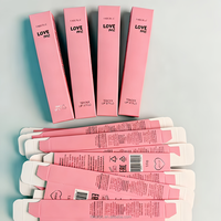 Venta al por mayor, tamaño personalizado y logotipo, etiqueta privada de lujo, rosa, brillo de labios, lápiz labial, cosmético personalizado, caja de papel de embalaje plegable