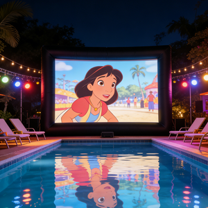 Pantalla de Proyección Inflable con Ventilador Incorporado, Pantalla de Proyección para Cine en Casa y Exteriores, Personalizable, Disponible en Varios Tamaños - Product Image 1