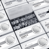 Capsules d'Amandes d'Amandes Françaises, 20 Tailles, Arc Courbé, Couverture Complète, Faux Ongles, Faux Ongles, Conception de Doigt Carré