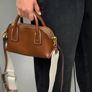 Thương hiệu rộng dây đeo vai thiết kế túi xách thời trang sang trọng nhỏ Ví Chất lượng cao PU da thích hợp Bowling Boston Crossbody Túi - Product Image 2