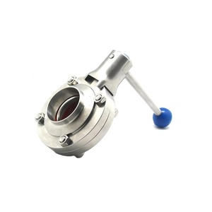 SS304/SS316L giả mạo sữa bướm van SMS loại thực phẩm cấp bướm van màu xanh kéo đa vị trí xử lý DN10-DN250 - Product Image 2