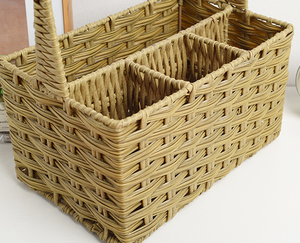 <strong>Wicker</strong> Plastic Woven Plastic Rattan Kitchen <strong>Baskets</strong> <strong>With</strong> <strong>Divider</strong> &amp; Cutlery Holder Wholesale Kitchen New <strong>Basket</strong> <strong>Wicker</strong> Gift Fruit - Product Image 6
