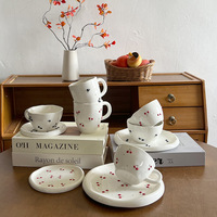 Ensemble de bols et assiettes en céramique miniatures et mignons, compatibles micro-ondes, vaisselle à motif uni pour les repas d'hôtel, le café et le thé