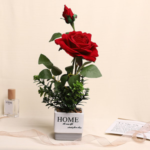 Bouquet de roses artificielles Jinhe, 10 cm-30 cm, haute simulation, décoration intérieure, accessoires de photographie, fleurs en plastique et en soie - Product Image 2