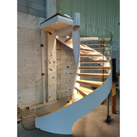 Modulaire LED Ornemental Intérieur Acier Bois Escalier en colimaçon Petit espace