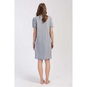 Tunique de maternité pour femme à manches courtes avec design boutonné et taille élastique - Product Image 1