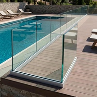 Clôture de piscine HIMOWAY en aluminium avec profil en U, garde-corps en verre pour balcon et terrasse, panneau en verre trempé